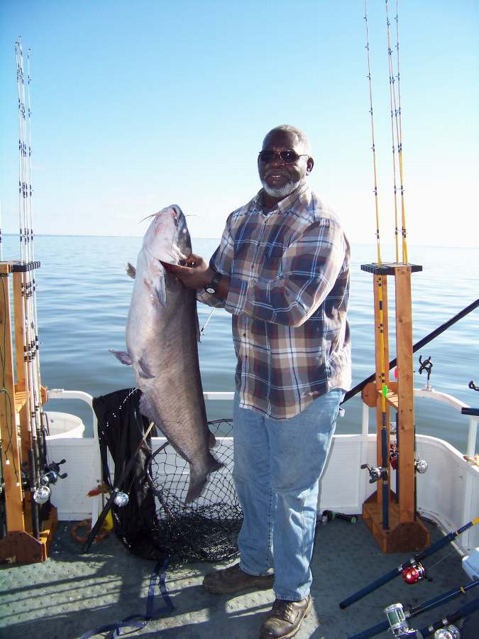 Mr. JW Bryce with his blue that weighed in at 42lbs. 8oz. 11-1-08