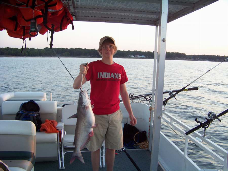 MACK WITH HIS FIRST FISH OF THE DAY
6-18-08