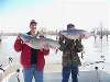 CRAIG AND TODD WITH A 23LB. AND A 19LB. AFTER THEY HAD ALREADY FILLED THE BOX!  THEY CAUGHT 30 FISH WEIGHING OVER 400LBS.  TODAY AND RELEASED OVER 200LBS.  2-20-10